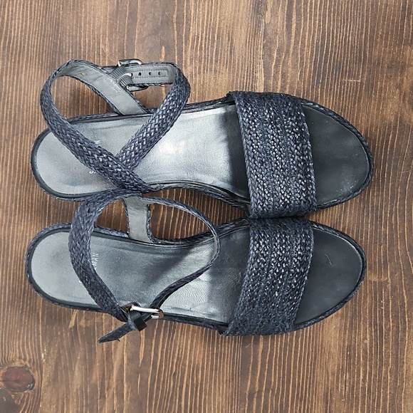 Stuart Weitzman Black Barbados Raffia Platform Sandals - Size 8.5 - Picture 5 of 13